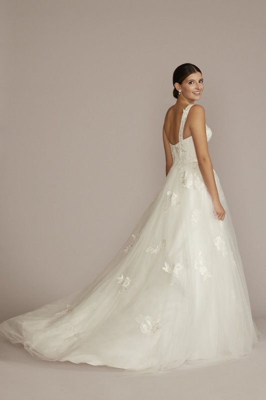 Floral Scoop Neck Sleeveless Wedding Gown WG4062