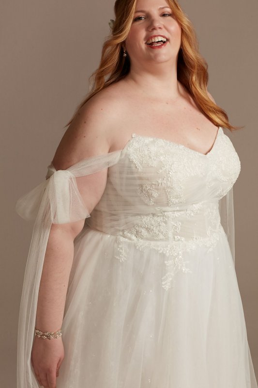 Convertible Straps Draped Tall Plus Wedding Dress 4XL8LSMS251246