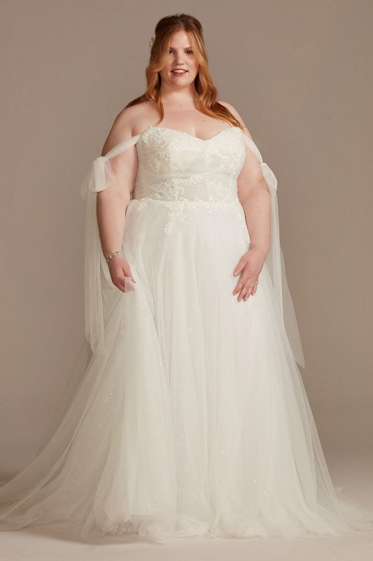 Convertible Straps Draped Tall Plus Wedding Dress 4XL8LSMS251246