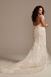 3D Floral Tall Plus Wedding Dress with High Slit 4XL9MBSWG886