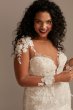 3D Floral Tall Plus Wedding Dress with High Slit 4XL9MBSWG886