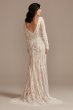 Illusion Plunge Sleeved Tall Lace Wedding Dress 4XLMS251247