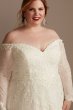 Leafy Lace Off Shoulder Plus Size Wedding Dress 8CWG891