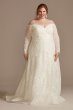Leafy Lace Off Shoulder Plus Size Wedding Dress 8CWG891