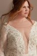 Illusion Plunge Sleeved Plus Size Wedding Dress 8MS251247