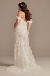 3D Floral Applique Plunge Bodysuit Wedding Dress MBSWG885