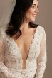 Illusion Plunge Long Sleeve Lace Wedding Dress MS251247
