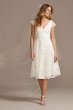 V-Neck Embroidered Lace Cap Sleeve A-Line Dress SDWG0804