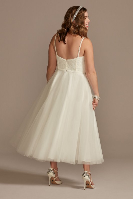 Corded Lace Corset Bodice Dress with Tulle Skirt SDWG0891