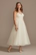 Corded Lace Corset Bodice Dress with Tulle Skirt SDWG0891