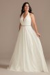 Chiffon Halter Plunge Beaded Waist Wedding Dress WG4014