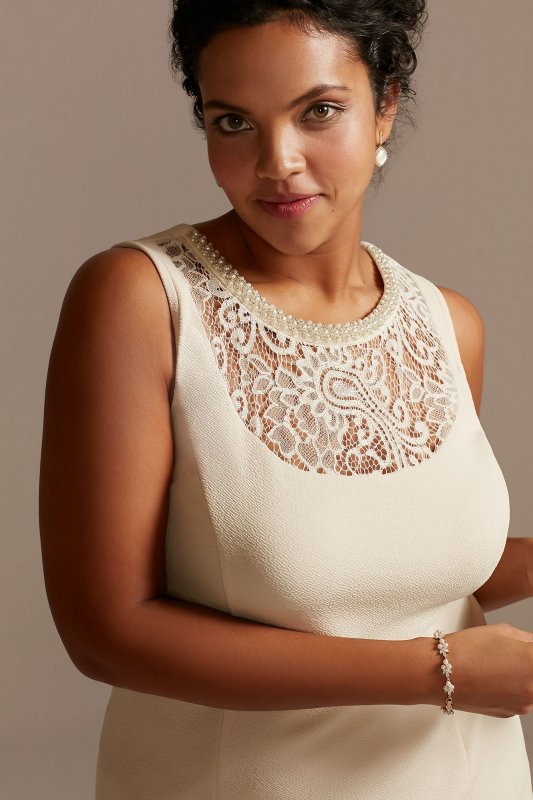 Plus Short Dress and Jacket with Lace Detail 29486W