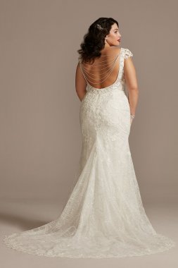 Plus Tall Sheath Wedding Dress with Swag Back 4XL9SWG884