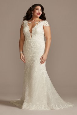 Plus Tall Sheath Wedding Dress with Swag Back 4XL9SWG884