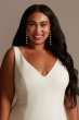 Crepe V-Neck Mermaid Tall Plus Wedding Dress 4XL9WG4023