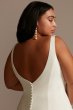 Crepe V-Neck Mermaid Tall Plus Wedding Dress 4XL9WG4023