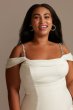 Off Shoulder Cowl Neck Tall Plus Wedding Dress 4XL9WG4030