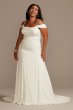 Off Shoulder Cowl Neck Tall Plus Wedding Dress 4XL9WG4030