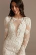 Long Sleeve Sequin Bodysuit Tall Wedding Dress 4XLSLMBSWG843