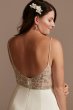 V-Neck Tall Wedding Dress with Beaded Back 4XLWG4004DB