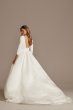 Low Back Mid-Sleeve Satin Crepe Tall Wedding Dress 4XLWG4005DB