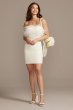 Strapless Crepe Feather Trim Mini Dress 54648DB1