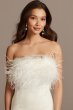 Strapless Crepe Feather Trim Mini Dress 54648DB1