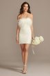 Strapless Crepe Feather Trim Mini Dress 54648DB1
