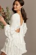 Charmeuse Ruffle Mini Dress with Back Tie 55079DB1