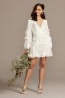 Charmeuse Ruffle Mini Dress with Back Tie 55079DB1
