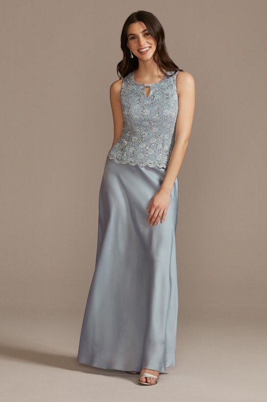 Flowy A-Line Dress with Lace Bodice and Jacket 7739