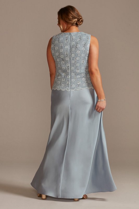 Lace Bodice and Jacket Flowy A-Line Plus Dress 7739W