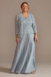 Lace Bodice and Jacket Flowy A-Line Plus Dress 7739W