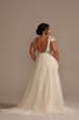 Cap Sleeve Pearly Low Back Plus Size Wedding Dress 8CWG889