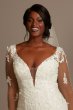 3D Floral Illusion Sleeve Plus Size Wedding Dress 8CWG894