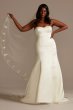 Satin Plus Size Wedding Dress with Cathedral Train 8CWG896