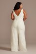 Scalloped Lace V-Neck Wide-Leg Plus Size Jumpsuit 9SDWG0931