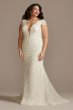 Sheath Plus Wedding Dress with Beaded Swag Back 9SWG884