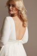 Low Back Mid-Sleeve Satin Plus Size Wedding Dress Bridal 9WG4005DB