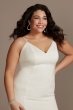 Crepe Back Satin Spaghetti Strap Plus Size Dress Bridal 9WG4044