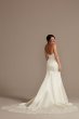 Satin Wedding Dress with Lace Cathedral Train CWG896