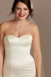Satin Wedding Dress with Lace Cathedral Train CWG896