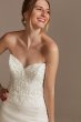 Beaded Bodice Lace Wedding Dress with Back Strap LBSV830