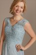 Scalloped Lace V-Neck Chiffon Dress WBM2403V1