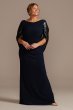 Sequin Capelet Sleeve Plus Size Sheath Dress WBM2424V2W