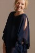 Chiffon Lace-Trimmed Scoopneck Capelet Dress WBM2432