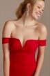 Off the Shoulder Crepe Sheath Dress WBM2446V2