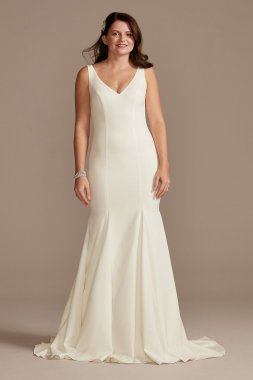 Stretch Crepe V-Neck Mermaid Wedding Dress WG4023