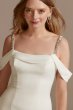 Off Shoulder Cowl Neck Crepe Satin Wedding Dress WG4030