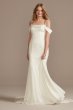 Off Shoulder Cowl Neck Crepe Satin Wedding Dress WG4030